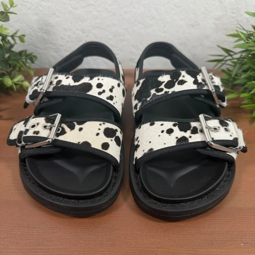 Zara Kids Animal Print Double Buckle Sandals Size 31